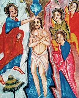 Baptism: Baptism of Jesus by St. John the Baptist and the coming of t