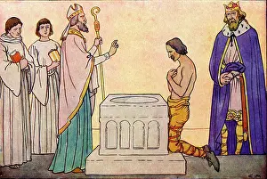 Christening: Baptism of King Guthrum, Viking leader