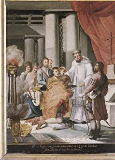 Baptize: Baptism of the King of Texcoco with the name of