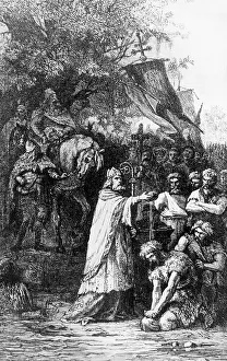 Lasted: Baptism and subjugation of the Saxons by Charlemagne, 8th c