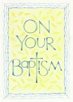 Watery: On Your Baptism on a yellow background