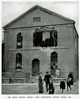 Hartlepool: Baptist Chapel, Hartlepool - damage from German coastal raid