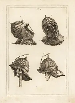 Panache: Bar helmet and one with a spring for a panache