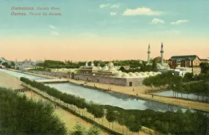 Dervish: Barada river in Damascus, Syria