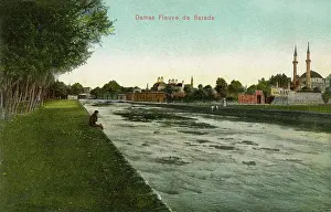 Damascus: Barada river in Damascus, Syria