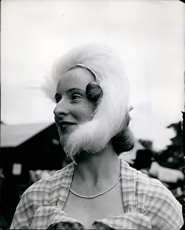 Osprey: Barbara Calvert in feathered hat at Wimbledon