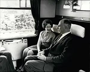 Electrified: Barbara Castle and Sir Stanley Raymond on train