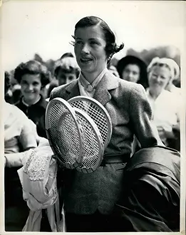 Racquets: Barbara Schofield Davidson arriving at Wimbledon