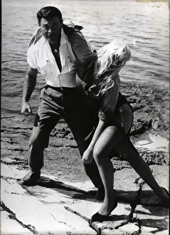 Annoyed: Barbara Valentin, German actress, filming in Yugoslavia