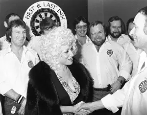 Sennen: Barbara Windsor at Darts Marathon, Cornwall