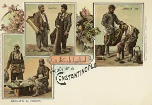 Fishmonger: Barber, Water Carriers, Fishmonger, Istanbul, Turkey