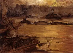 Barges: Barges on the East River