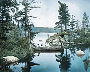 Quebec: Bark Canoe, Lake Commandeau, Quebec