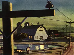 Silos: Barn with Pond and Silos