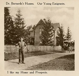 Emigrant: Barnardo's Emigrants in Canada - boy outside home