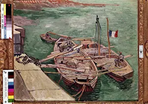 Barques: barques on Rhone river