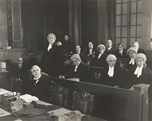 Powdered: Barristers in courtroom