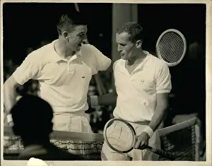 Mackay: Barry MacKay and Neale Fraser after match, Wimbledon