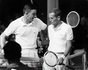 Neale: Barry MacKay and Neale Fraser at Wimbledon