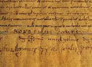 Parchment: Barter between count Borrell and D'Urgell Sal.la bishop. Par