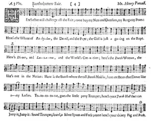 Bartholomew: Bartholomew Fair by Purcell