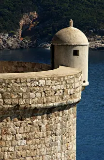 Turret: Bartizan in the wall of Dubrovnik. Croatia