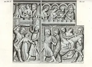 Surcoat: Third bas-relief of a 12th century sarcophagus