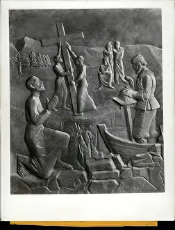 Commemorated: Bas relief commemorating Jesuit settlement in USA