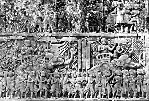 John Massey Stewart: Bas relief detail, Bayon temple, Angkor Thom, Cambodia