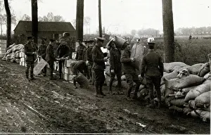 Mailbags: Base Post Office near fighting lines, WW1