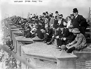 Neighboring: Baseball. Crowds watching Shibe Park from ?