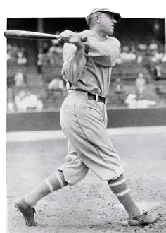 Cam001: Baseball Legend Ty Cobb at Bat Swinging