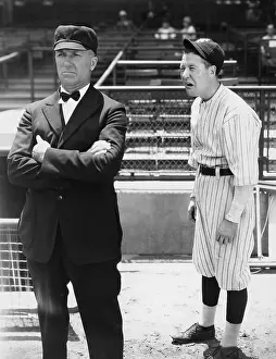 Complaining: Baseball player and umpire