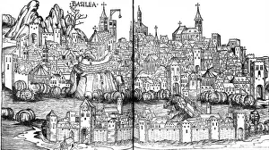 Schedel: Basel city view, Switzerland