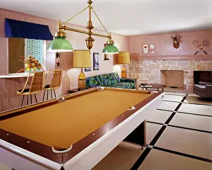 Linoleum: Basement Rec Room Pocket Billiards Pool Table