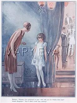 Bashful young girl and her mother