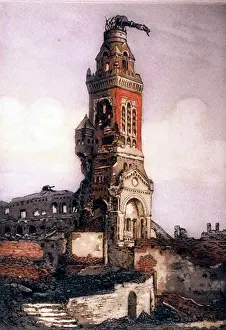 Aquatints: Basilique d'Albert, Somme