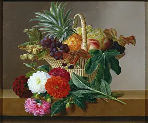 Jensen: Basket of Fruit with Dahlias