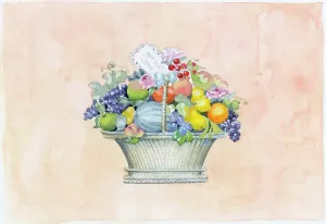 Plums: Basket of Fruit with Get Well Soon