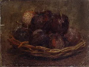 Fantin: A Basket of Plums, still life