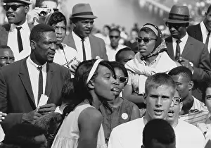 Demonstrati: Basketball player, Bill Russell (left) at ?