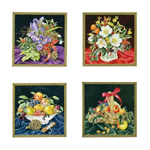 Jasmine: Baskets & bowls of fruit & flowers (Christmas)