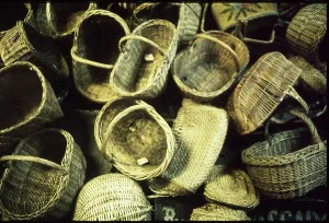 Morbid: Empty baskets taken from victims Auschwitz