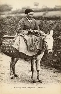Sidesaddle: Basque woman riding a donkey