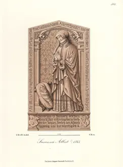 Swaddling: Basrelief gravestone of Susannna Albert, died 1565