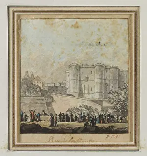 Watercolor: The Bastille, view from the counterscarp