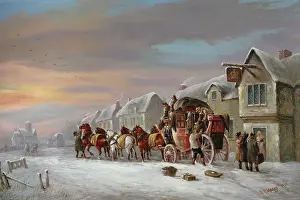 Maggs: The Bath to London Coach Outside an Inn