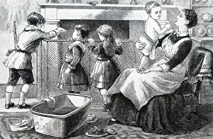 Nanny: Bath time in the nursery. London