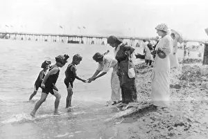Bathers: Bathers on a Baltic Sea beach, 1910