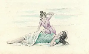 C1905: BATHERS ON BEACH C1905